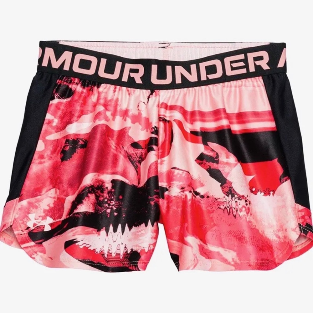Under Armour Girls Youth UA Play Up Shorts Black Pink Blue 1363371 Youth Size L